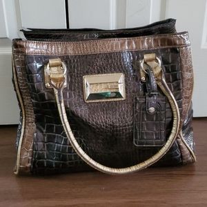 Guess Faux Crocodile Travel Tote